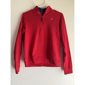 VINEYARD VINES Youth Kids Boys Quarter Zip Red Pullover Shirt Top - Sz Large 16